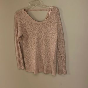 pink adjustable open back sweater